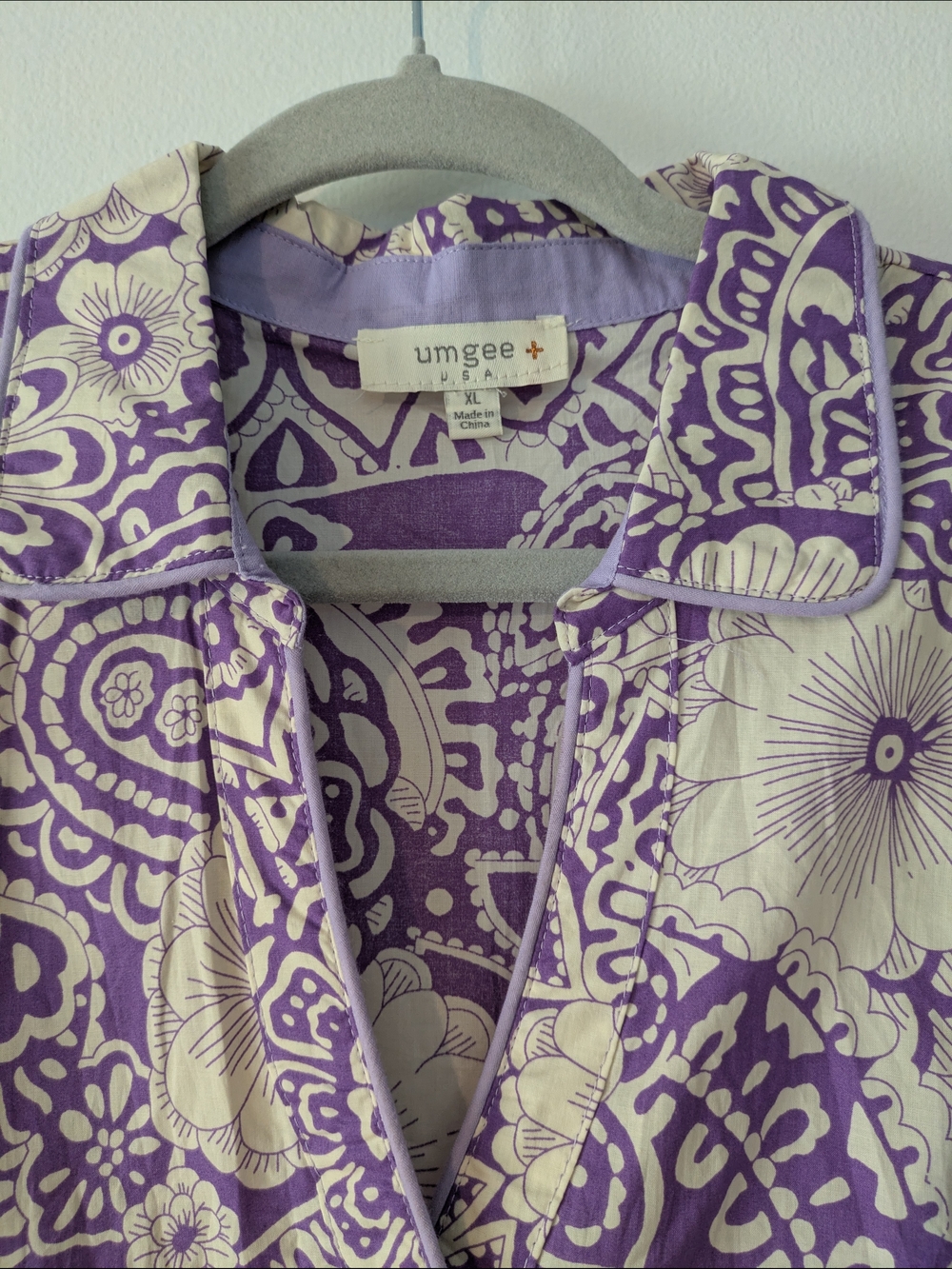Umgee Purple and Cream Printed Midi Dress - Picture 2 of 14